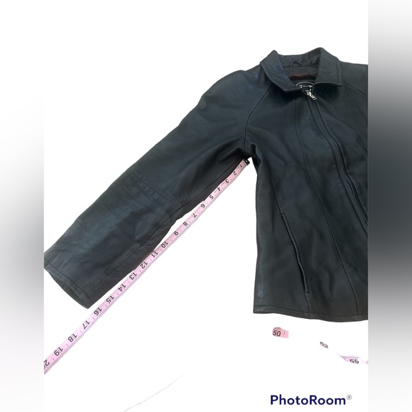 Vintage Tannery West SOFT Black LEATHER Biker Moto Jacket Sz S EUC - Picture 11 of 17